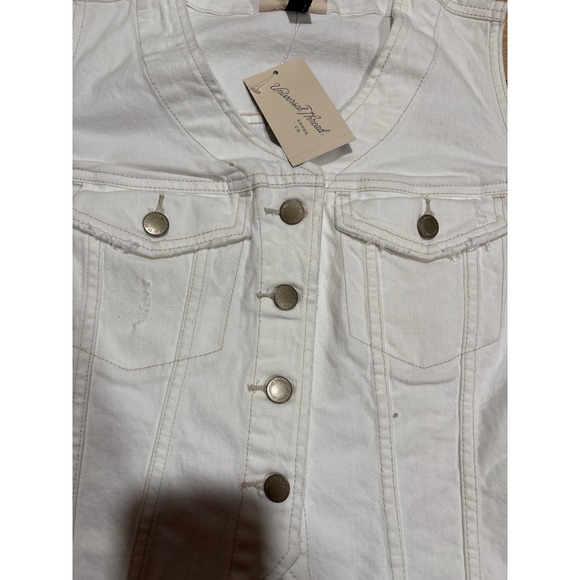 Universal Thread Women's XS White Denim Vest Sleeveless Button Front‎ NWT - Picture 4 of 5